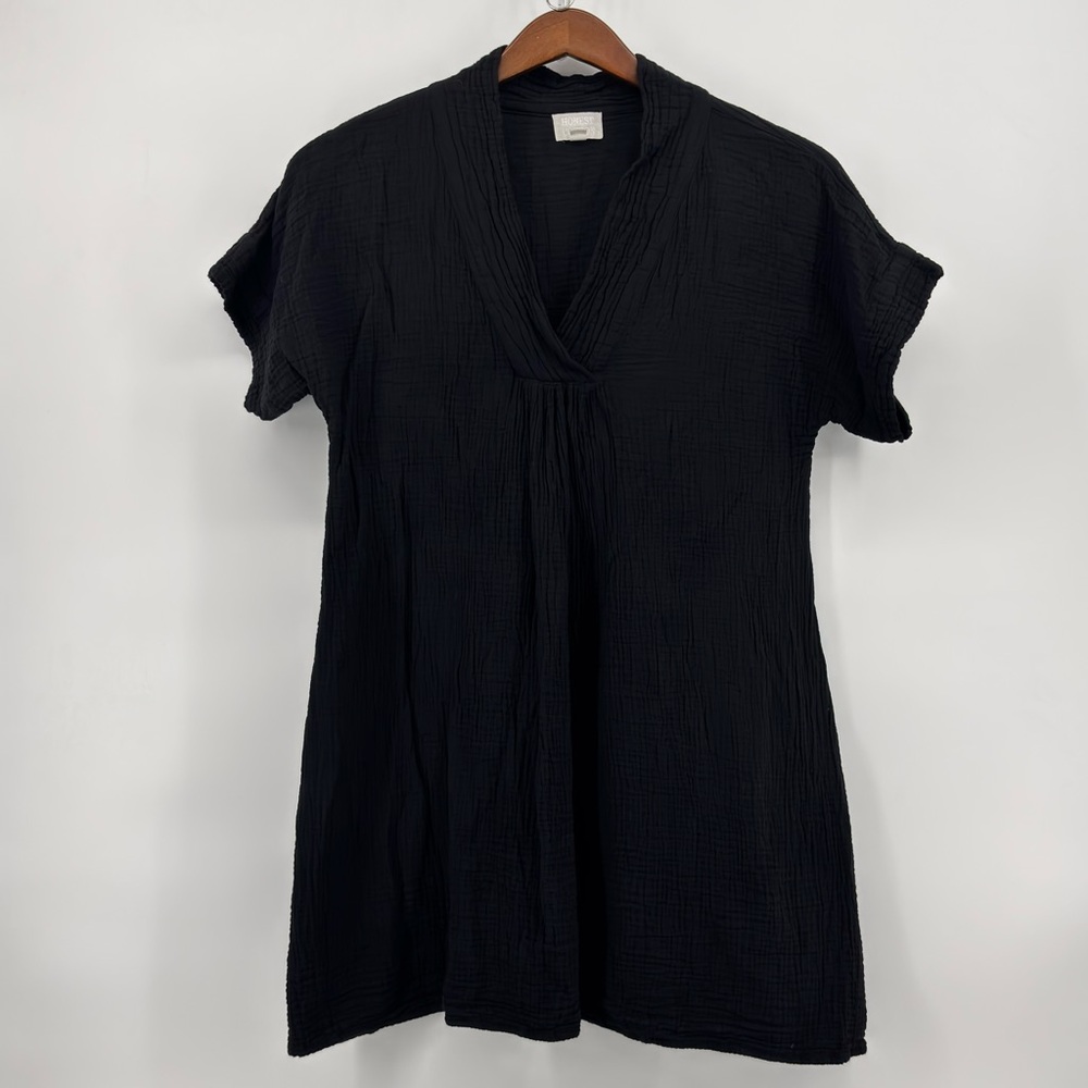 Honest Cotton Womens Black Short Sleeve Textured Midi Dress Size One Size‎